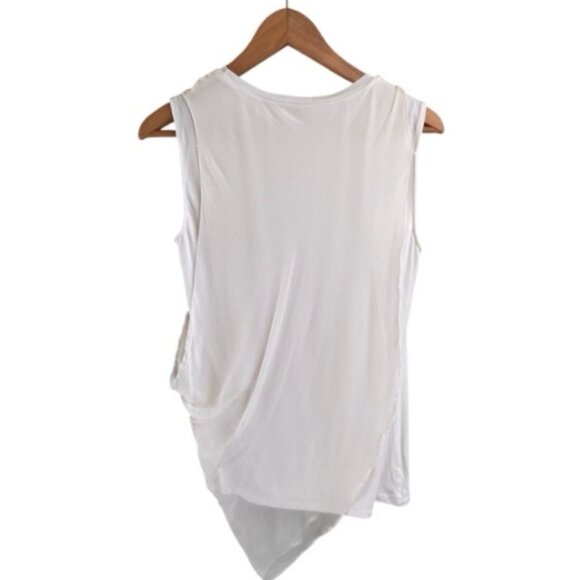 Elie Tahari White Silk Asymmetrical Layered Tank Top Small - Picture 4 of 8
